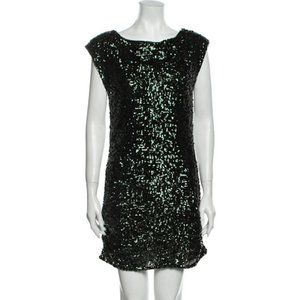 Green sequin Alice + Olivia Scoop Neck Mini Dress size M